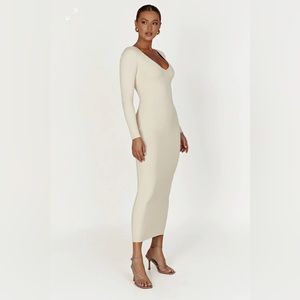 Meshki cream long sleeve maxi dress, size small